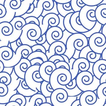 Seamless pattern vector with abstract blue circles Stock Illustration