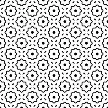 Seamless pattern. Vector abstract simple design. Black flower elements on a イラスト素材