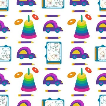 Seamless pattern. Vector background for children 스톡 일러스트