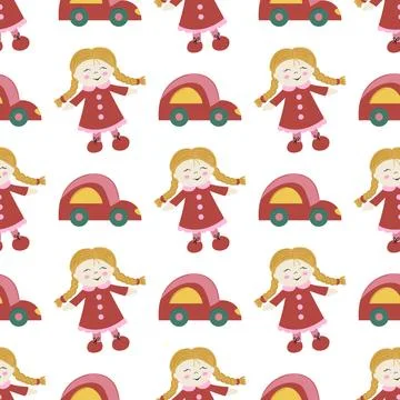 Seamless pattern. Vector background for children Illustrazione stock