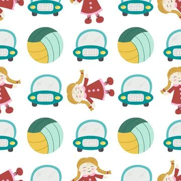 Seamless pattern. Vector background for children Illustrazione stock