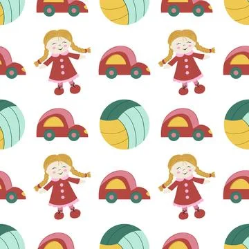 Seamless pattern. Vector background for children Stockillustratie