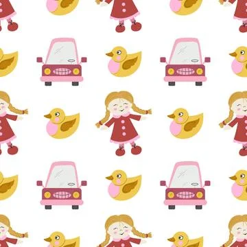 Seamless pattern. Vector background for children Иллюстрация