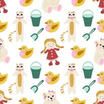 Seamless pattern. Vector background for children 스톡 일러스트