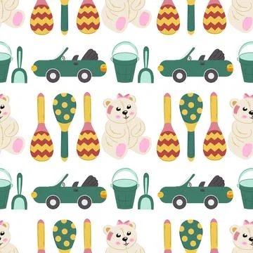 Seamless pattern. Vector background for children Иллюстрация