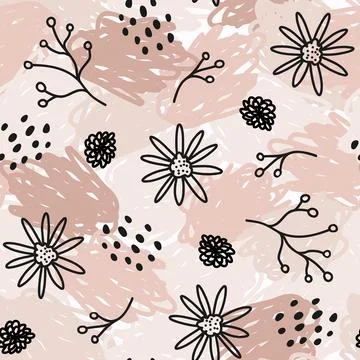 Seamless pattern. Vector background. Line art illustration. Texture for print Stock Illustration