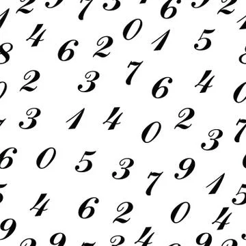 Seamless pattern vector with black numbers Stock Illustration
