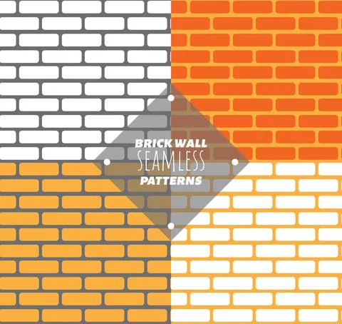 Seamless pattern vector brick wall - background pattern for continuous replicate Stock Illustration