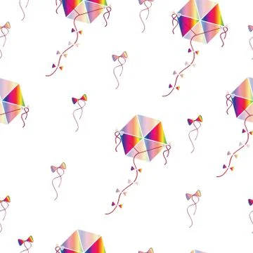Seamless pattern vector with colorful kites Stock Illustration