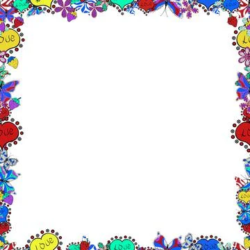 Seamless pattern. Vector. Comic style doodle frame consists of red, black and wh 스톡 일러스트