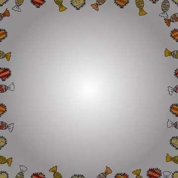 Seamless pattern. Vector. Comic style doodle frame consists of black, yellow and Illustrazione stock