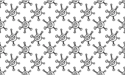 Seamless pattern with vector coronavirus ilustration Illustrazione stock