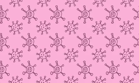 Seamless pattern with vector coronavirus ilustration Stock Illustration