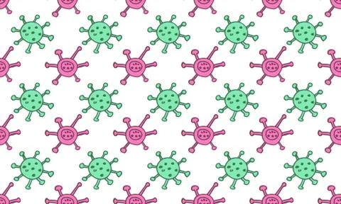 Seamless pattern with vector coronavirus ilustration Stock Illustration