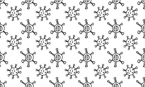 Seamless pattern with vector coronavirus ilustration Stock Illustration