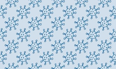 Seamless pattern with vector coronavirus ilustration Stock Illustration