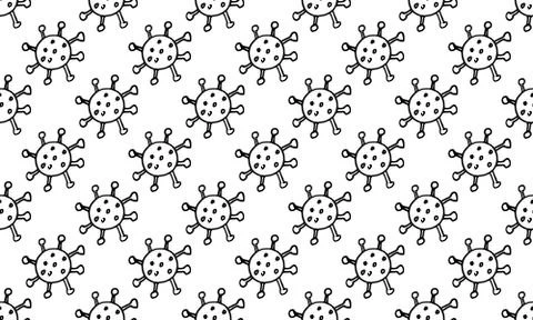 Seamless pattern with vector coronavirus ilustration Illustrazione stock