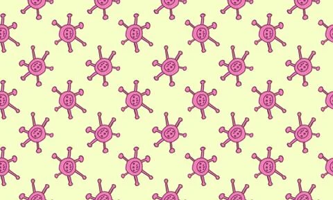 Seamless pattern with vector coronavirus ilustration Illustrazione stock