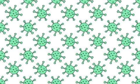 Seamless pattern with vector coronavirus ilustration Illustrazione stock
