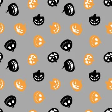 Seamless pattern vector digital paper for scrapbook pumpkin on Halloween pumpkin Illustrazione stock