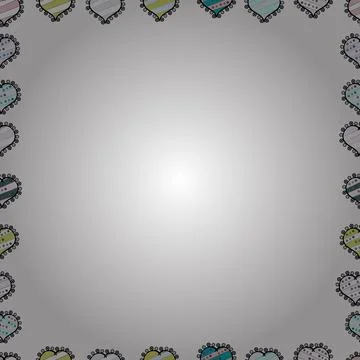 Seamless pattern. Vector. Doodles elements hand drawn frames. Picture in neutral Stock Illustration