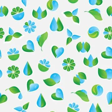 Seamless pattern with vector Eco Icons 스톡 일러스트