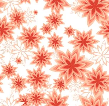 Seamless pattern vector geometric flower peach Stock-Illustration