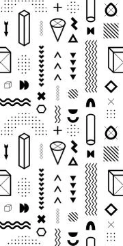 Seamless pattern with vector geometric shapes. Trendy graphic elements. Stock Illustration