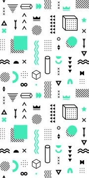 Seamless pattern with vector geometric shapes. Trendy graphic elements. Illustrazione stock