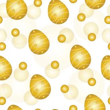 Seamless pattern vector with gold Easter eggs Stock Illustration