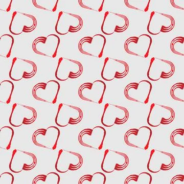 Seamless pattern Vector grunge Heart shape frame with brush painting Stock Illustration