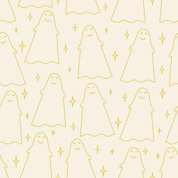 Seamless pattern vector Halloween ghost illustration イラスト素材