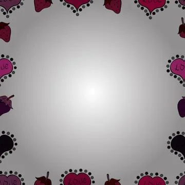 Seamless pattern. Vector. Hand drawn vector border frame doodles. 스톡 일러스트