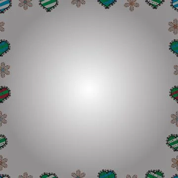 Seamless pattern. Vector. Hand drawn vector border frame doodles. Stock Illustration