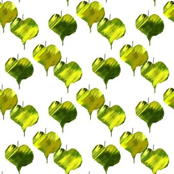 Seamless pattern vector illustration of autumn leaves in graphic style on a Stock Illustration