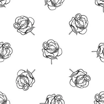 Seamless pattern vector Illustration of beautiful rose, drawing spring flower Illustrazione stock
