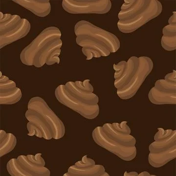 Seamless pattern. Vector illustration of brown poop. A pile of dog poop in a Illustrazione stock
