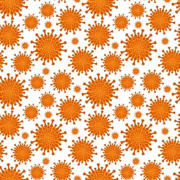 A seamless pattern. Vector illustration - coronavirus molecule under magnific Stock-Illustration