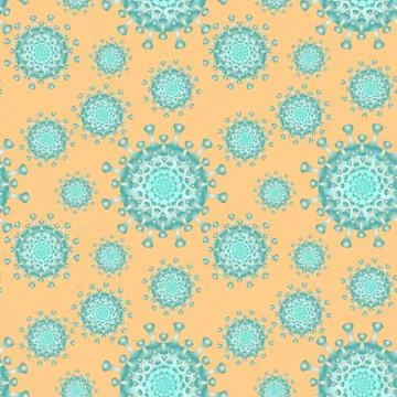A seamless pattern. Vector illustration - coronavirus molecule under magnific Stock Illustration