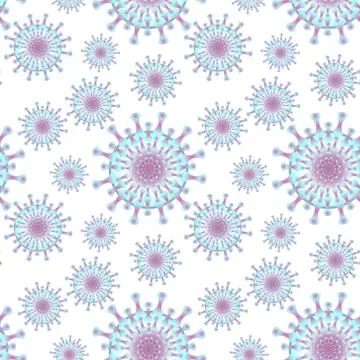 A seamless pattern. Vector illustration - coronavirus molecule under Stock Illustration