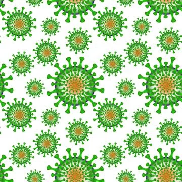 A seamless pattern. Vector illustration - coronavirus molecule under 스톡 일러스트