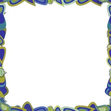 Seamless pattern. Vector illustration. Doodle frame. Illustration in blue, white Stock Illustration