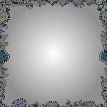 Seamless pattern. Vector illustration. Hand-drawn doodle frames.Illustration in Stock Illustration