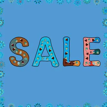 Seamless pattern. Vector illustration. Nice sale banner. Illustration in blue, b Illustrazione stock