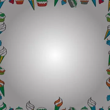 Seamless pattern. Vector illustration. Quadrate frames doodles. Illustration in Stock Illustration