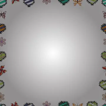 Seamless pattern. Vector illustration. Quadrate frames doodles. Illustration in イラスト素材