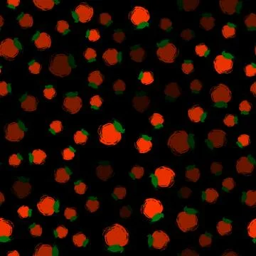 Seamless pattern vector illustration red apple on black Stock Illustration