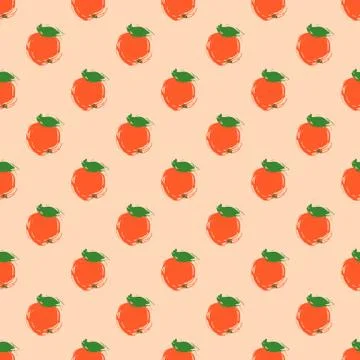 Seamless pattern vector illustration red apple on light Stock Illustration