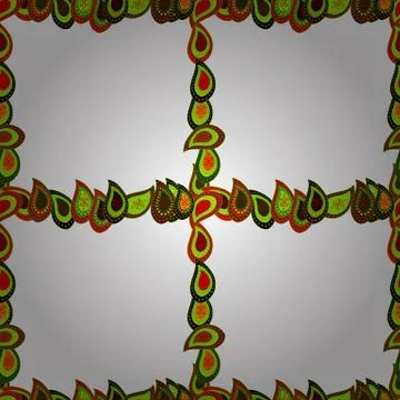 Seamless pattern. Vector illustration. Square frames doodles. Illustration in wh Stock Illustration