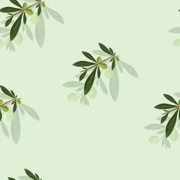 Seamless pattern vector with olive trees Illustrazione stock
